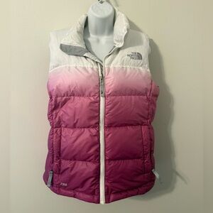 The North Face 700 Ombre Down Vest Pink White Y2K SMALL